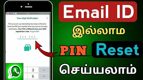 How To Reset Whatsapp Two Step Verification Pin Without Email \ TAMIL REK
