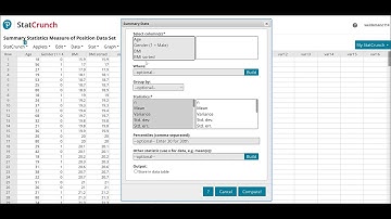 StatCrunch Video Summary Statistics