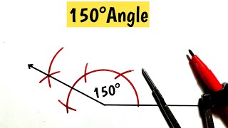 how to construct 150 degree angle with compass | 150° angle | 150 डिग्री का कोण