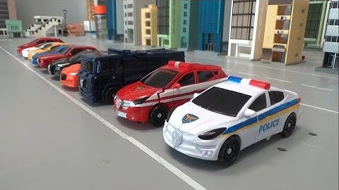 헬로카봇 경찰차 10대 자동차 로봇 변신 장난감 놀이 Hello Carbot Police Car 10 Cars Robot Transformation Toys Play
