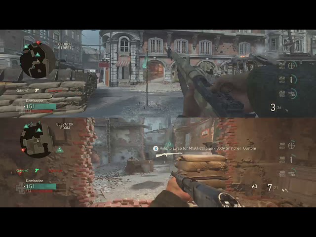 Call of Duty WWII - Split screen gameplay 