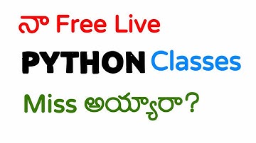 Did you miss my free live python classes? | Vamsi Bhavani