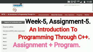 Assignment-5 || An Introduction To Programming Through C++ || Week-5 || NPTEL ||