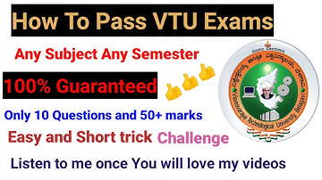 How To Pass VTU Exams | Belive me this is the best trick to pass any subject | Must Watch |only 5mnt