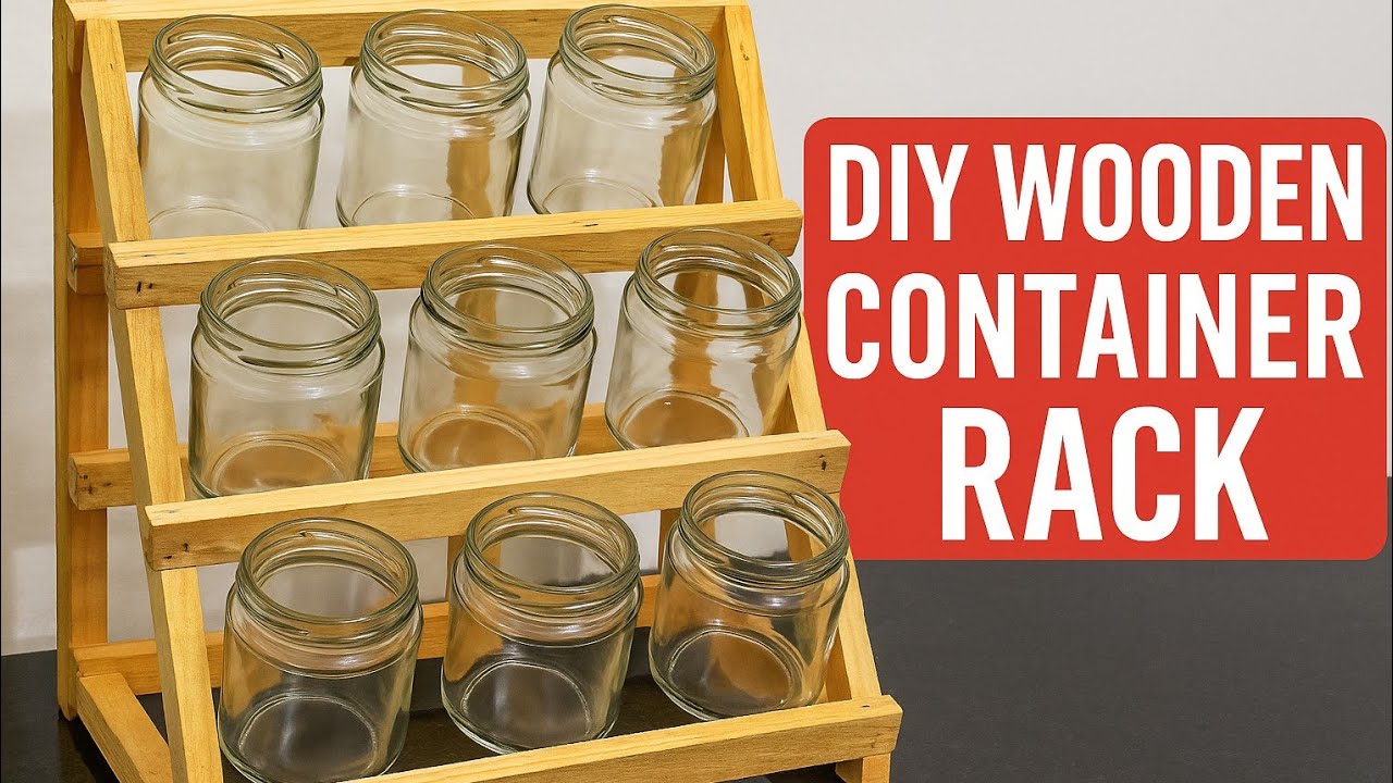 DIY Wooden Container Rack | Easy Kitchen Storage Rack | Handmade Jar ...