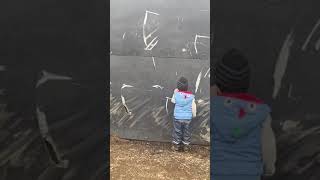 #Shorts Writing Name Backwards || How a 3-Year Old Write His Name || Farm Life
