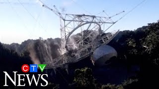 Watch the moment Puerto Rico's famous Arecibo Observatory collapses