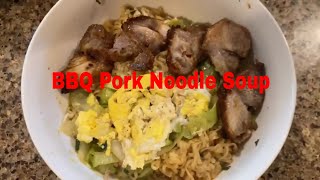 Chinese food: How to make Grill BBQ Pork Noodle Soup Recipe | មីស៊ុបសាច់ជ្រូកBBQពិសេស