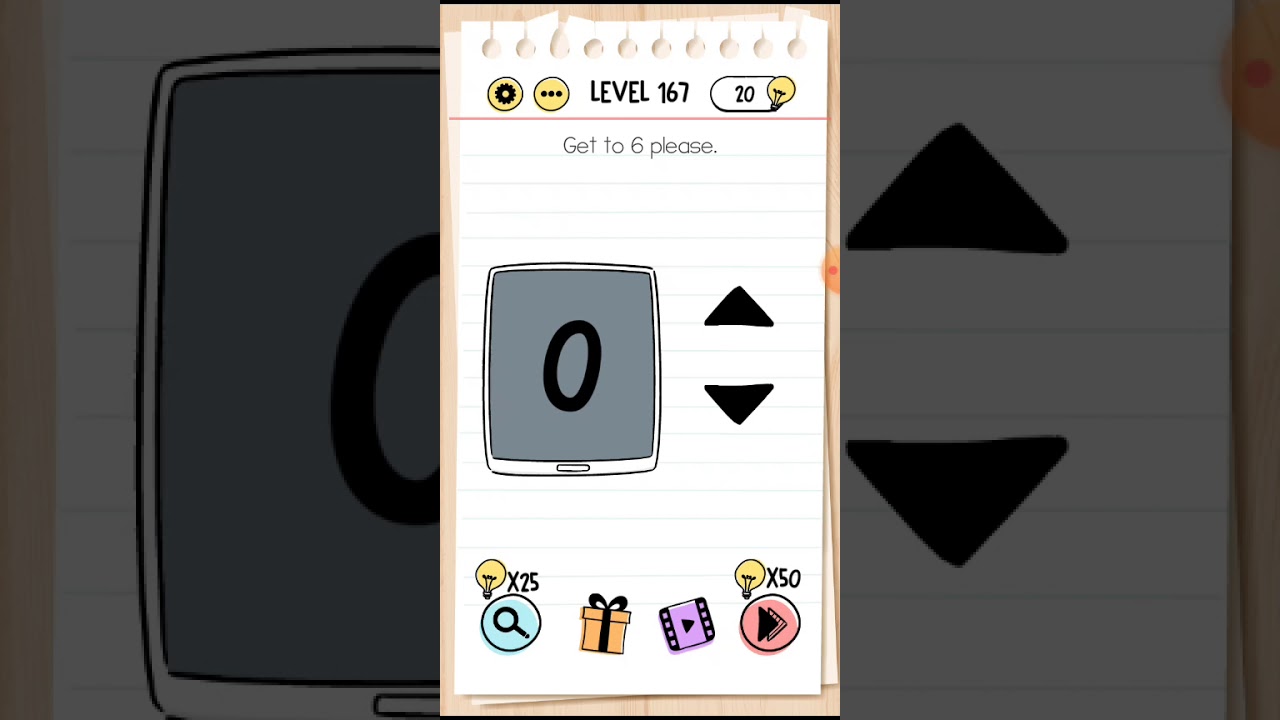 Brain test level 167 Get to 6 please.walkthrough