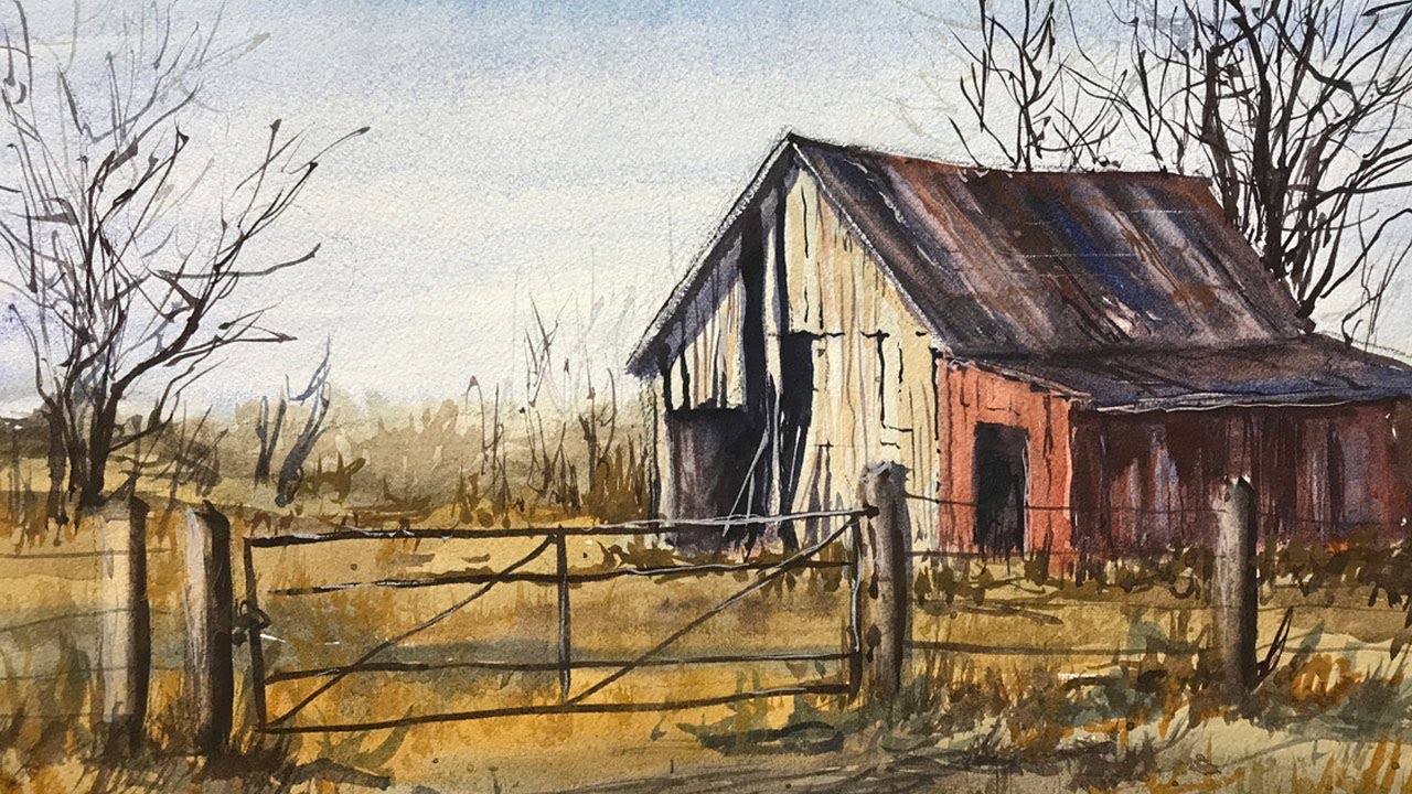 Painting An Old Barn - Watercolor Demo - Youtube