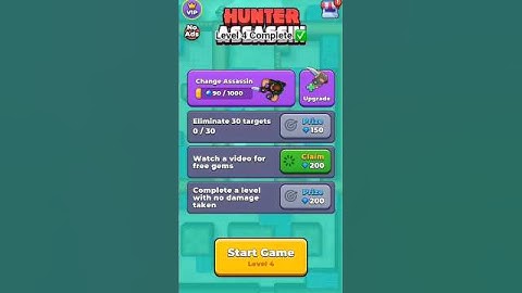 Hunter Assasin Game level 4 Complete!! #shorts #short #gaming #ytshorts #hunterassassingames #viral