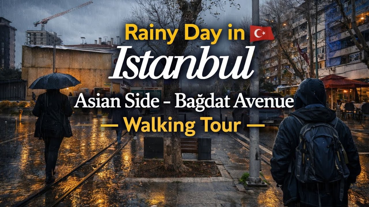 Rainy Day in Istanbul Asian Side – Bağdat Avenue Walking Tour | 4K