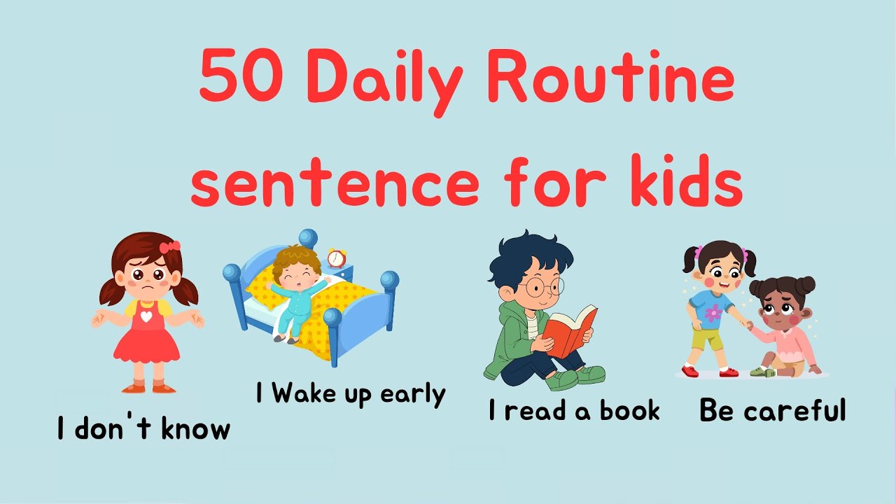 50 Daily routine english sentence for kids | learn to talk in english # ...