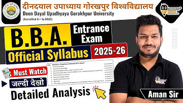 Gorakhpur University Entrance Exam 2025 BBA Official Syllabus | DDU m.com detail syllabus |