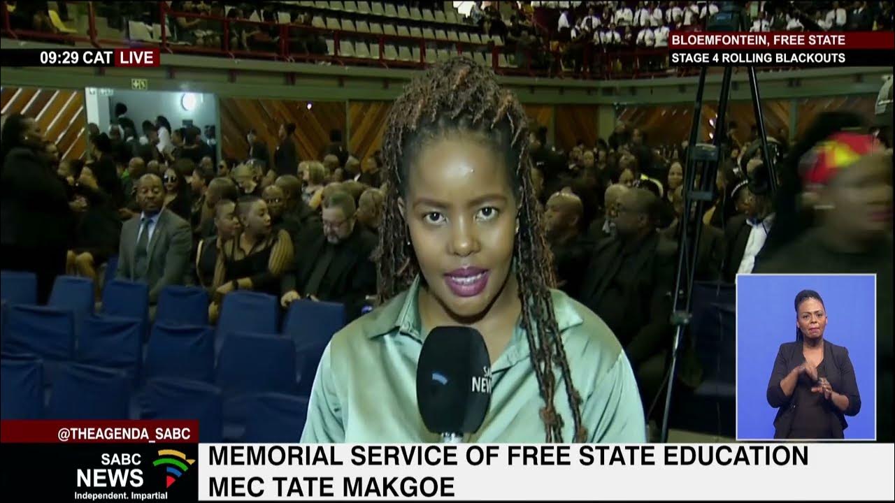 Memorial service of Free State Education MEC Tate Makgoe held in