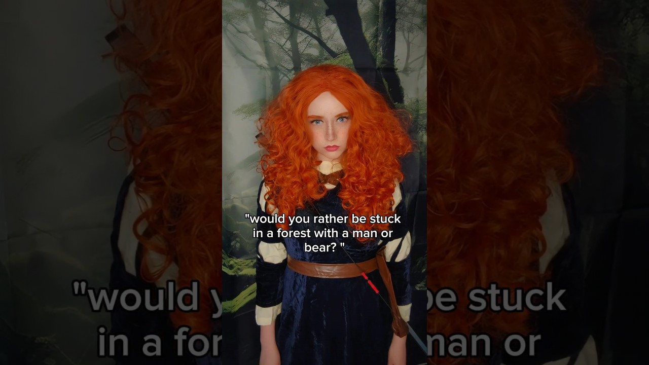 Man or bear? what would you choose? she can take them both down | Merida #cosplay | Brave