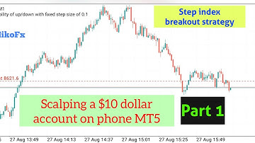 Scalping a $10 account on phone MT5//step index breakout strategy[part 1]