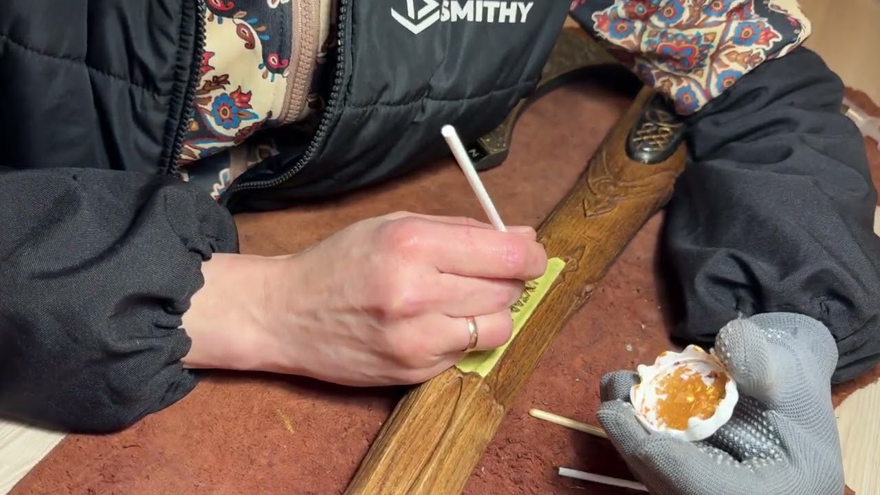 kratos-gold-9 - Engraving the Leviathan Axe - Handcrafted Leviathan axe with leather cover 