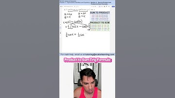 Product to Sum Trig Formula #trigonometry #satprep #math #shorts