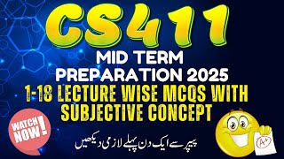 CS411 Mid Term Preparation 2025 | CS411 Most Important & Repeated | CS411 MCQs + Concepts