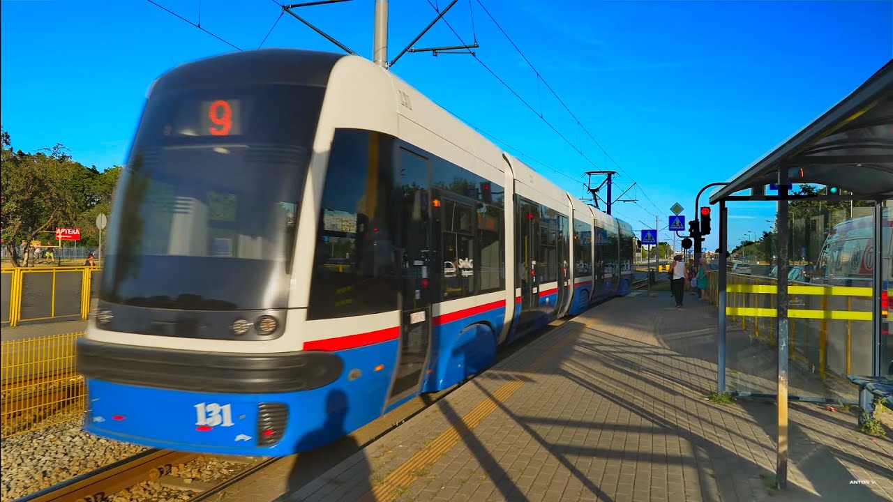 Poland, Bydgoszcz, tram 9 ride from Rycerska to Ujejskiego