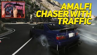 Chaser Drifting at Amalfi Italy with Traffic | Assetto Corsa (w/900° Steering Wheel Setup)