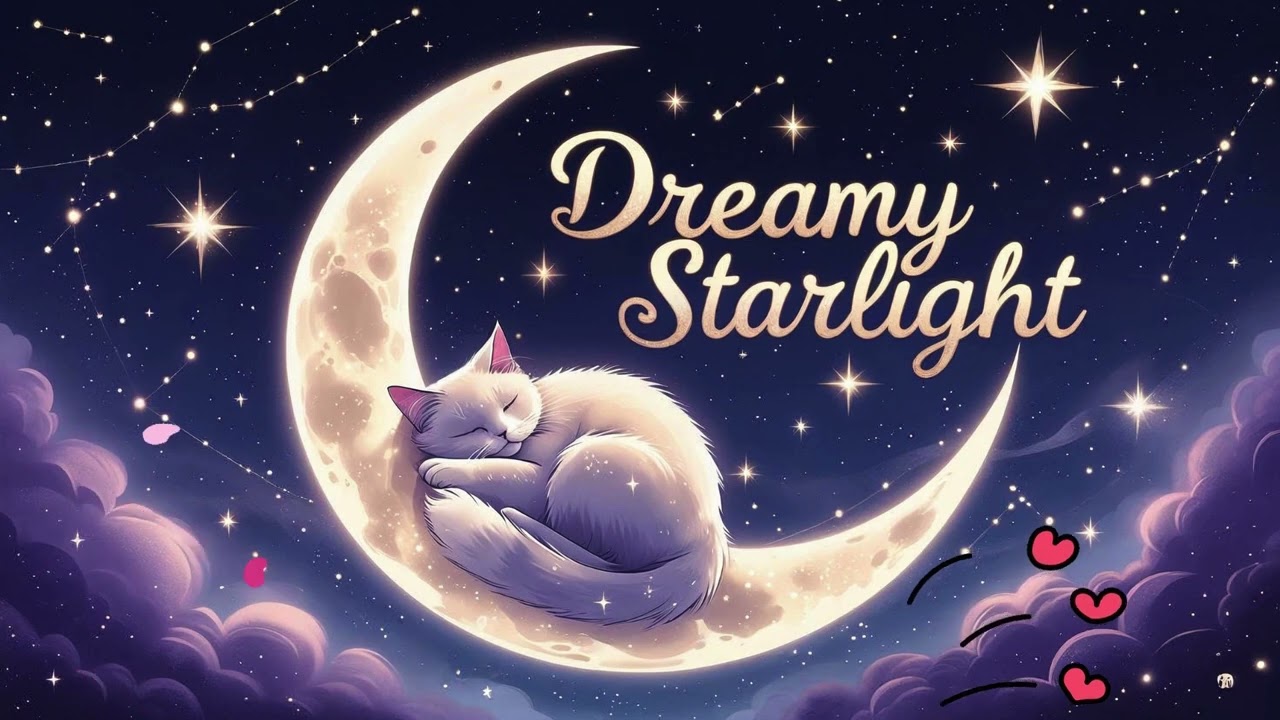 Relaxing Cat Sleep Music 🎵💖 Dreamy Starlight ✨🌙