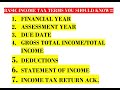 INCOME TAX FINANCIAL YEAR, ASSESSMENT YEAR, DUE DATE