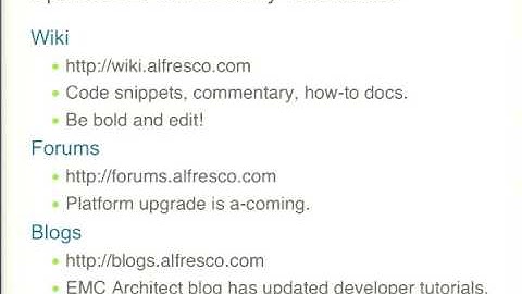 DevCon 2012: Lightning talk: Where to look for help with Alfresco, Richard Esplin