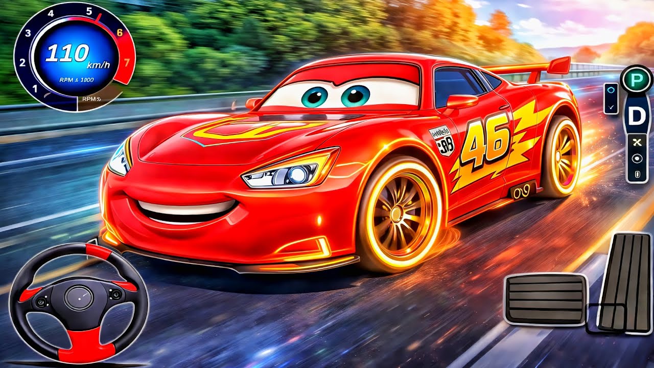 Red Spider-Man Character Action & McQueen Car Driving – Indian Theft Aura Simulator–Android Gameplay