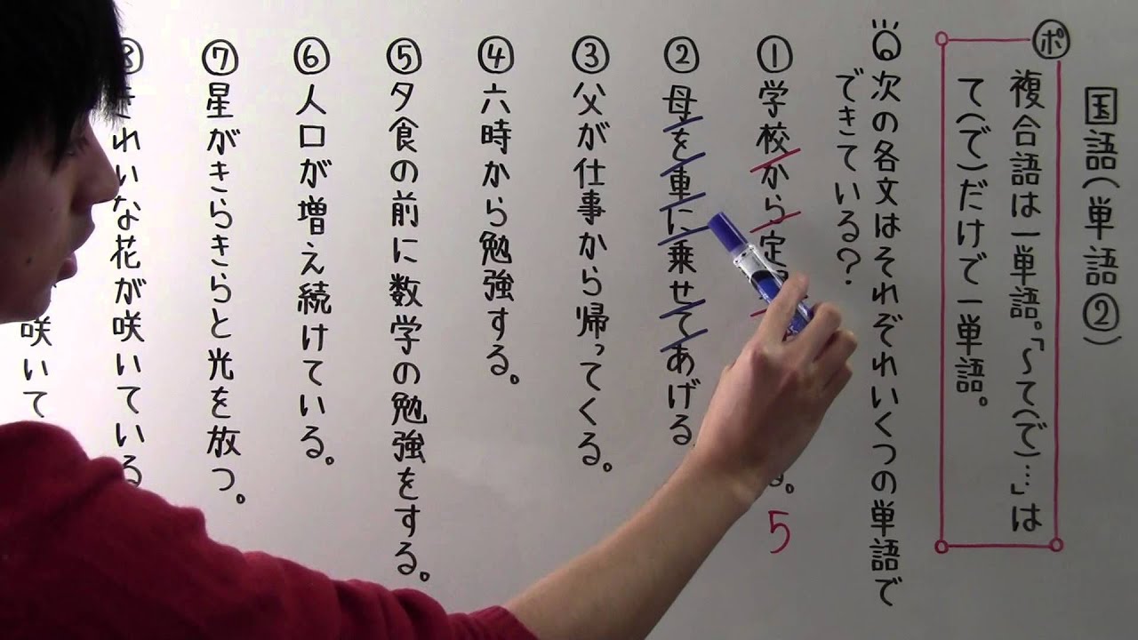 中学の国文法 動画 単語 の問題 複合語 19ch