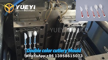 Double color cutlery mould ：Three-piece knife, fork and spoon set