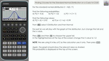 Z Scores on a Casio fx-CG50 Calculator using Normal Distribution in Distribution Mode | Z Values