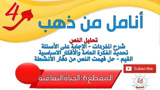 أنامل من ذهب نص القراءة للسنة الرابعة ابتدائي