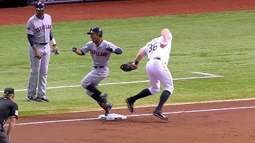 CLE@TB: Lindor called out on batter interference