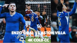 Enzo Fernandez Free Kick Vs Aston Villa | 4K+ Cold CC