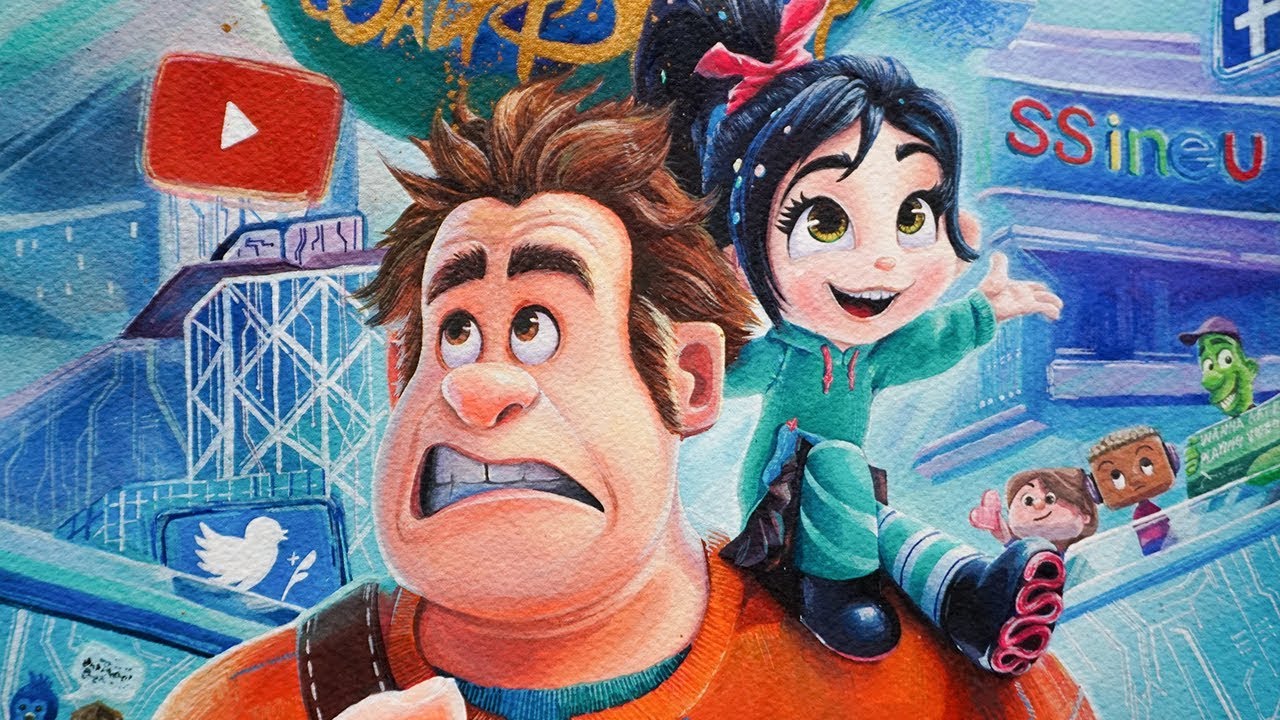 Drawing of Ralph& Vanellope from Disney movie 'RALPH BREAKS...