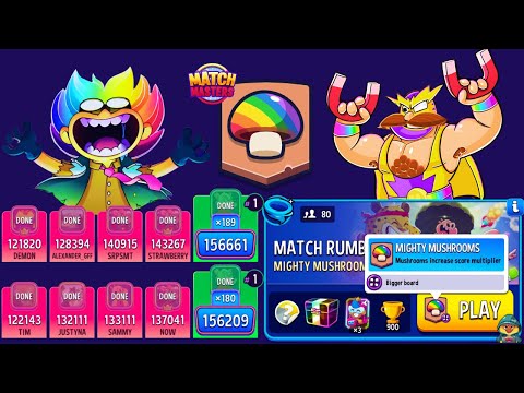 INSANE MIGHTY MUSHROOMS plus SUPER SIZED 80 players Match Rumble | Match Masters