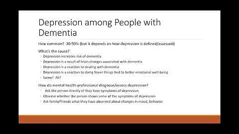 Care Connection Webinar: Depression in Older People with Cognitive Impairment