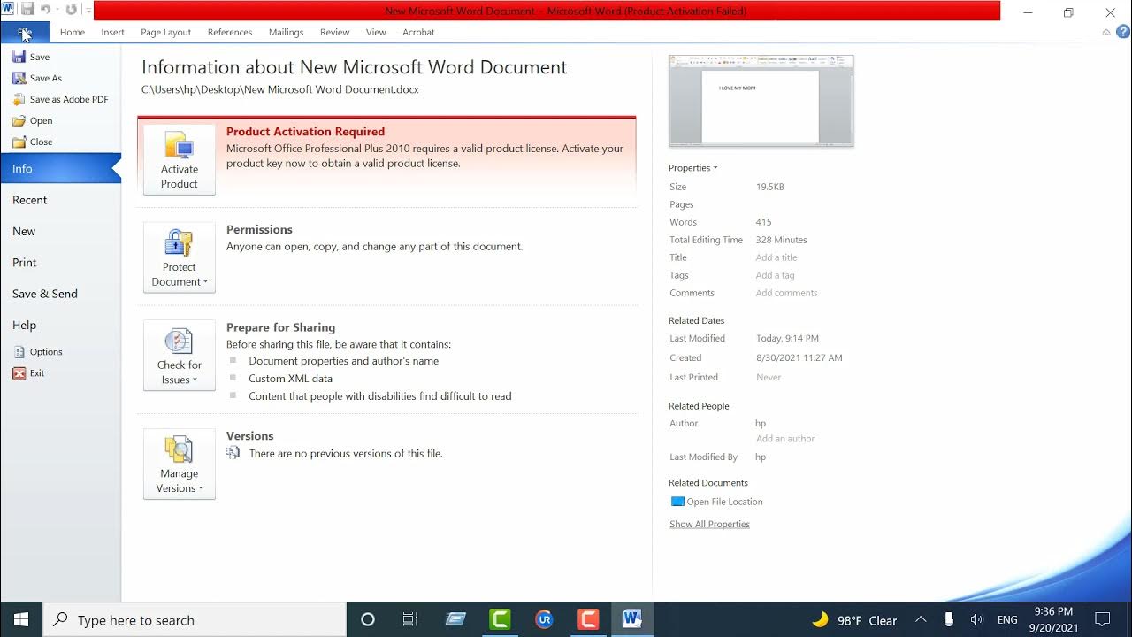 How to Close File in Microsoft Word Document - YouTube