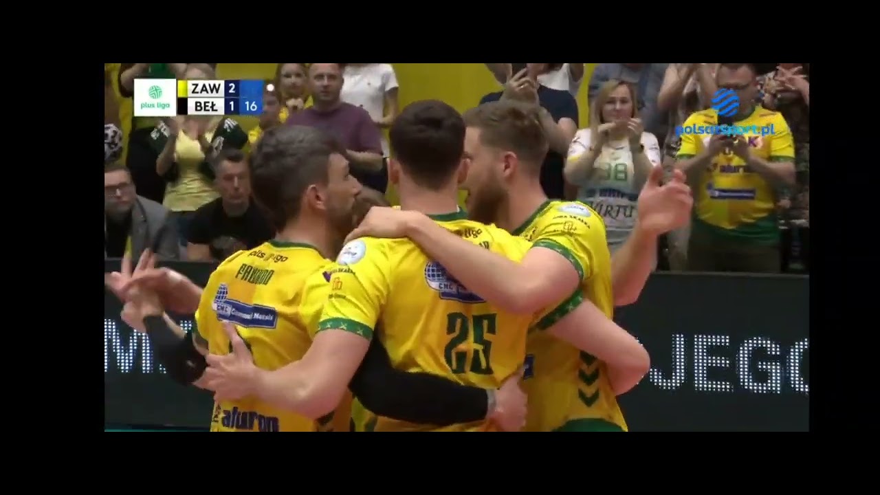 Aluron CMC Warta Zawiercie vs PGE Skra Bełchatów 3:2 ,skrót meczu, 4 mecz o brązowy medal Plusligi
