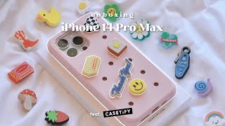iPhone 14 Pro Max ( silver ) unboxing  ft. CASETiFY Pushin Case 🧈 | loffi snow