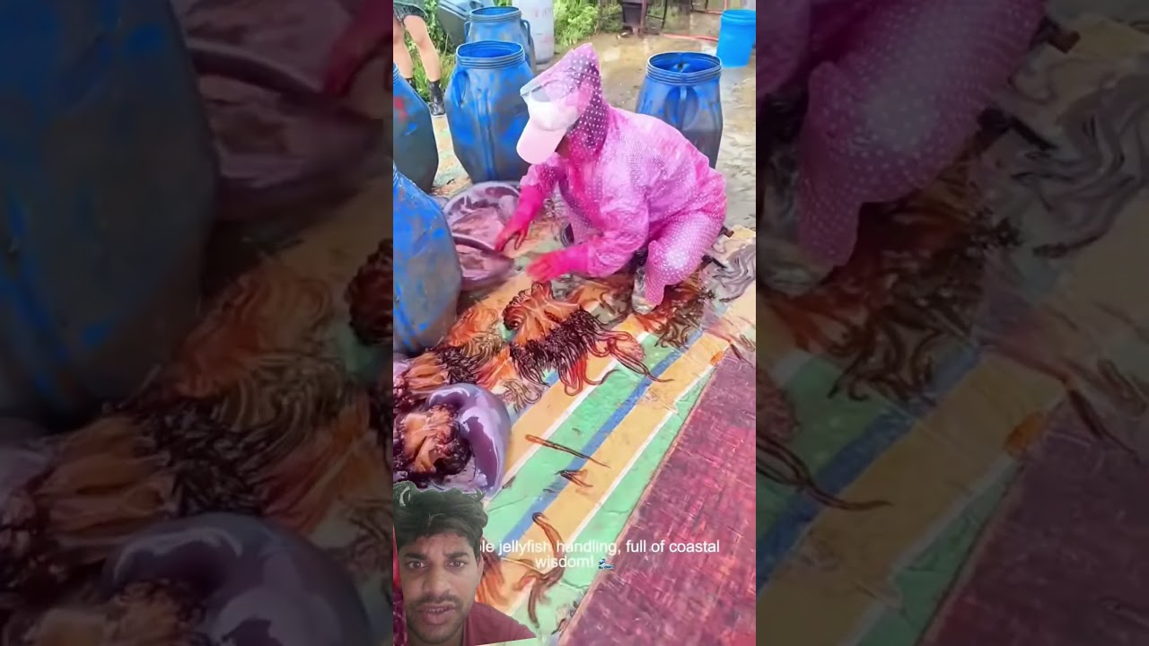 Jellyfish Processing - Traditional Coastal Skills! video 📸📸