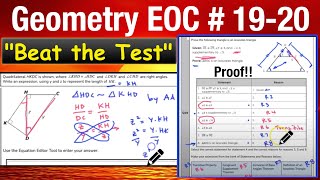 Questions #19-20 Beat the Test Geometry EOC Practice Exam- Proofs, isosceles triangle, similarity-