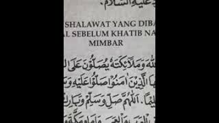 Sholawat yang dibaca muazin / Bilal sebelum khatib naik mimbar