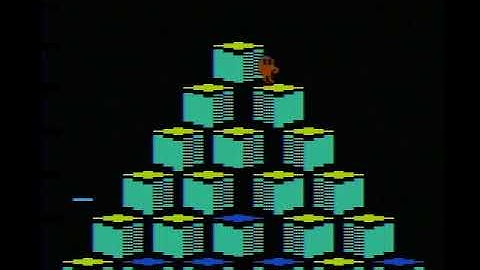 Atari VCS/2600 Q*bert (Parker Brothers) - glitched pyramid, part 1