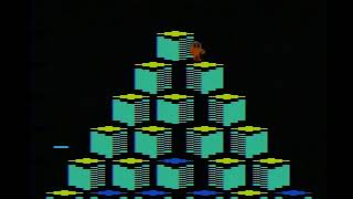 Atari VCS/2600 Q*bert (Parker Brothers) - glitched pyramid, part 1
University of Freiburg AI researchers Patryk Chrabaszcz, Ilya Loshchilov, and Frank Hutter found a pattern that allows for a glitch where you can stay on a pyramid (after completing it) and roll the score (article and video). However, repeating the exact sequence of moves (on either a real cartridge + system or the Stella emulator) triggers a red Coily to appear, at which point the ‘empty’ pyramid round ends and the next round begins normally. The difference between them is a slight pause before making the first jump after completing the round. In order to move higher up the pyramid, you need to jump when the square you’re on is blue.
http://www.businessinsider.com/qbert-artificial-intelligence-machine-learning-2018-2
https://arxiv.org/abs/1802.08842
https://www.youtube.com/watch?v=meE5aaRJ0Zs
https://www.youtube.com/watch?v=VGyeUuysyqg
See the Atari Compendiums Easter egg page for more information:
http://www.ataricompendium.com/game_library/easter_eggs/vcs/vcs.html Atari VCS/2600 Q*bert (Parker Brothers) - glitched pyramid, part 1