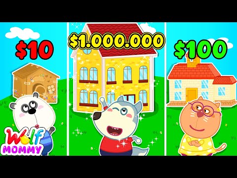 10 vs 100 vs 1,000,000 House Decorating Challenge! 😱 Who Built the Best House? | Mommy Wolf Cartoon