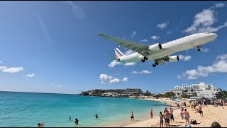 Air France Airbus A330 Extremely Low Pass Over Beach | St.Maarten