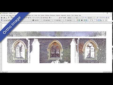 Point Cloud - Section - Orthographic Image - CAD Elevation Drawing ...